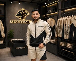 REXFIT SPORTS 2026 Ensemble veste et short en nylon crème et noir pour homme, personnalisé, avec fermeture éclair intégrale, style color block, vêtements de sport, marque privée - Product Image 6