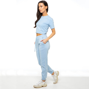 Pantalones Deportivos Extra Grandes de Invierno para Mujer, Diseño de Cintura Alta, Pantalones Jogger de Pierna Ancha, Tejido Terry - Product Image 4