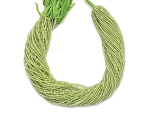 Peridoto AAA+ de 2mm-3mm, cuentas redondas microfacetadas, peridoto verde natural, cuentas de piedras semipreciosas para la fabricación de joyería. - Product Image 4