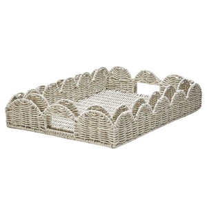 Bandeja Redonda Bohemia de Mimbre Natural Tejida a Mano con Asas para Almacenamiento, Decoración, Exhibición, Mesa de Centro, Servir Comida - Product Image 1