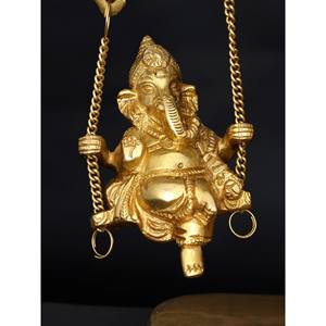 Statue de sculpture élégante en laiton Lord Ganesha de 9 pouces sur une œuvre d'art de qualité supérieure en forme de paon - Product Image 2