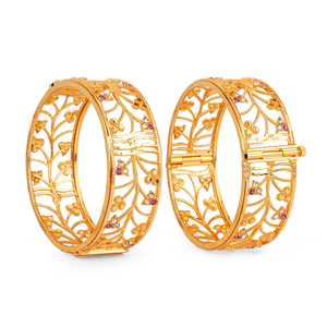Pulsera de Metal con Acabado Dorado de Primera Calidad, con Diseño Decorativo de Hojas y Flores, Ideal para Celebraciones Nupciales - Product Image 2