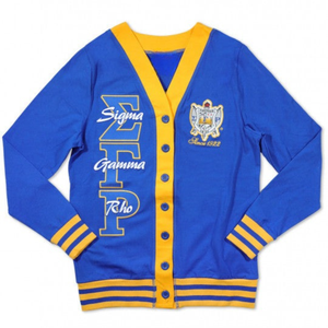 Cardigan Léger Personnalisé Sigma Gamma Rho Unisexe – Pull Décontracté à Boutons pour Sororité Grecque – Veste Tricotée SGRho Personnalisée - Product Image 1