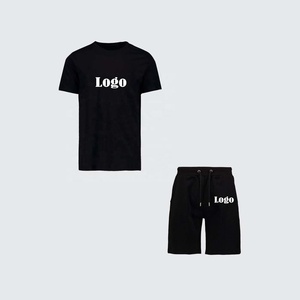 Ensemble de vêtements de sport unisexe personnalisé avec logo 2021, 100% coton, respirant, écologique, séchage rapide, taille plus, short de course gris, t-shirt d'été - Product Image 3
