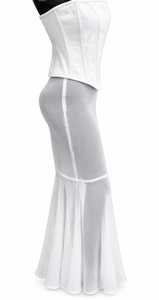 Vestido largo de gasa con corsé de algodón blanco personalizable OEM al por mayor, con varillas de acero, estilo desmontable, alta compresión y acolchado. - Product Image 2
