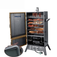 Barbecue hybride gaz-charbon en acier inoxydable pour extérieur, équipement de restauration