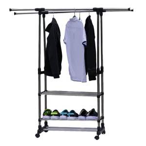 Horizontal and Vertical 3 Tiers Stainless Steel <b>Over</b> <b>Door</b> <b>Rack</b> for Clothing Garments Shoes - Product Image 2