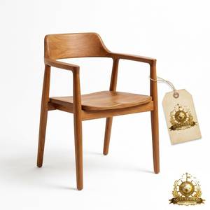 Sillón Moderno de Madera de Nogal Macizo con Perfil Lateral, Silla de Comedor Ergonómica y Elegante, Silla de Escritorio de Estilo Nórdico, Muebles al por Mayor - Product Image 3