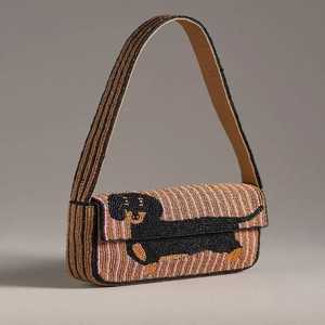 Luxury Bead Shoulder Purse <b>Black</b> Seed Bead Embroidered <b>Evening</b> Clutch Crossbody Handbag - Product Image 6