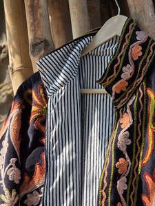 Veste en velours brodée à la main, style Suzani, artisanat bohème, manches longues, mode indienne pour femmes, vente en gros - Product Image 3
