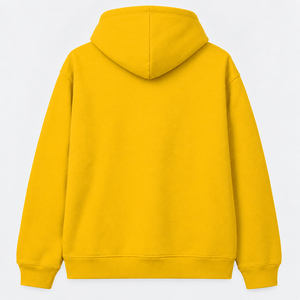 Sweat-shirt à capuche jaune personnalisé, nouveau style, coupe décontractée, avec logo imprimé sur le devant - Product Image 4