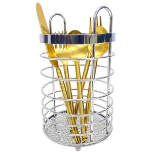 Cesta de Almacenamiento de Cubiertos de Acero Inoxidable, Organizador Moderno de Utensilios Metálicos, Soporte para Cubiertos Resistente al Óxido, a la Venta - Product Image 1