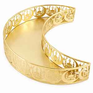 Luxury Gold Mirrored Cake Stand Square Decorative Tray Metal Filigree Dessert <b>Table</b> Display <b>Riser</b> for Wedding Party Decoration - Product Image 2