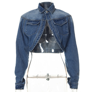 Embroidery Ready Women Denim <b>Jacket</b> Plain Blank Jean Coat for Customization - Product Image 5