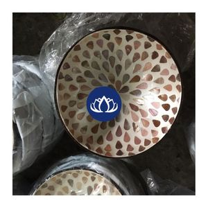 2026 MOST WANTED Blue Lotus Aaron Bol en coque de noix de coco, artisanat vietnamien de laque, fait main, écologique, durable, pour la présentation de fruits - Product Image 6