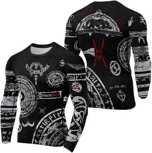 Camiseta de Compresión de Manga Larga con Diseño de Dragón Vikingo, Personalizada, para Hombre, de Secado Rápido, para MMA y BJJ - Product Image 1