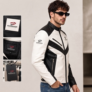 Chaqueta de cuero para hombre a la vanguardia de la moda que combina durabilidad robusta, comodidad premium y un estilo masculino atemporal. - Product Image 3