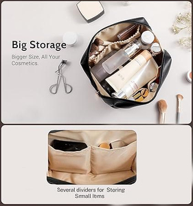 2026 High Quality Fashion Portable Canvas Cosmetic Bag Promotional Leather Toiletry Bag for Men - Product Image 4