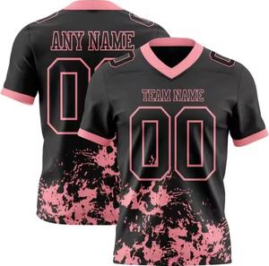 Camiseta de Fútbol Americano Personalizada con Cuello en V, Número 00, Transpirable, Impresa por Sublimación, 100% Poliéster, Unisex para Adultos, Servicio OEM - Product Image 6