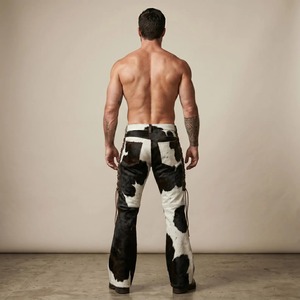 Designer <b>Mens</b> Cowhide <b>Leather</b> <b>Trousers</b> Modern Fit Pants Premium Quality Custom OEM Wholesale Export Supplier - Product Image 5