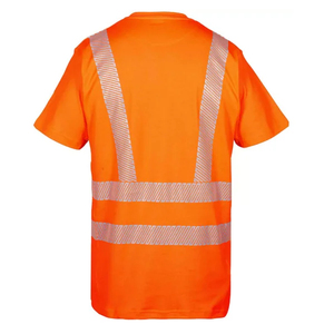 Custom Logo Polyester/Cotton Best Selling Safety Hi <b>Vis</b> Work Wear Construction Reflective Tape Working <b>T</b>-<b>Shirts</b> for Adults - Product Image 2