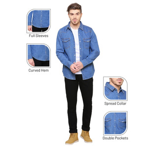 Customization Denim Long Sleeve <b>Mens</b> Casual Wear Fashion Cotton <b>Men</b> Denim <b>Jean</b> <b>Shirts</b> Multi Colored from Twin City - Product Image 4