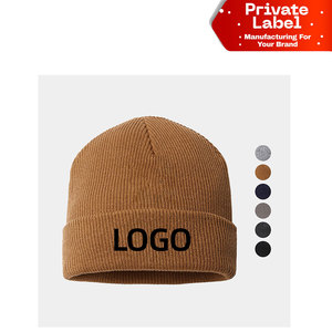 Wholesale Ribbed Knit Classic Beanie Cuffed Watch <b>Cap</b> Fisherman <b>Hat</b> Bulk Custom OEM Thick Ribbed Classic Beanie Folded Cuff Win - Product Image 1