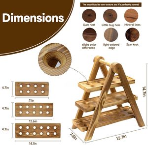 Decorative Wooden <b>Egg</b> Display Stand 3 Layer Triangle <b>Egg</b> Holder for Countertop - Unique Farmhouse Kitchen <b>Storage</b> Gift Idea - Product Image 2