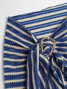 Custom Women's Boho Striped Beach <b>Sarong</b> Sheer Chiffon Swimsuit Cover Up <b>Bikini</b> Wrap Skirt - Product Image 3
