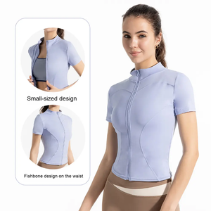 Chaqueta Deportiva con Cremallera para Mujer, Cortavientos, de Secado Rápido, Transpirable, para Gimnasio, Yoga, Top de Yoga Suave al Tacto - Product Image 5
