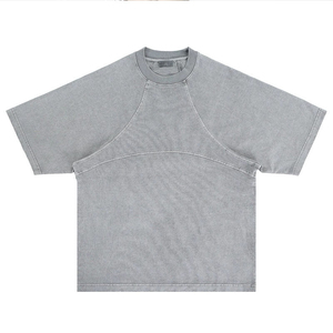 Camiseta OEM personalizada para hombre, venta al por mayor, estilo urbano vintage, de manga corta, talla grande, con hombros caídos, para hombre - Product Image 2