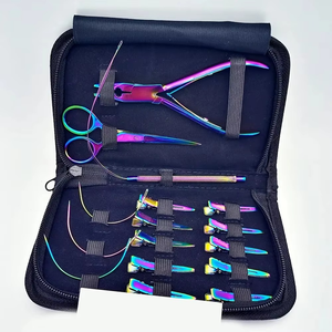 Kit d'outils pour extensions capillaires 12 pièces : pinces à sertir métalliques, outil de séparation, kit d'installation et de retrait en acier inoxydable de qualité supérieure - Product Image 4