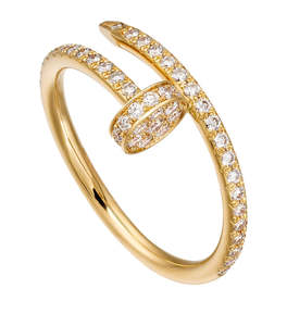 High Standard Quality 14k Gold Made Fancy Nail Design <b>Adjustable</b> <b>Rings</b> Comes With Brilliant Round Cut Moissanite Diamonds - Product Image 6