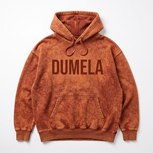 เสื้อฮู้ดดี้สีส้มยูนิเซ็กซ์ Dumela ทรงปกติ สไตล์สตรีทแวร์ลำลอง เหมาะสำหรับใส่ในฤดูหนาว พิมพ์ลายโลโก้ด้านหน้า ผ้าฝ้าย 100% เฟรนช์เทอร์รี่ - Product Image 1