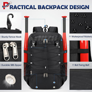 Large Capacity Latest Design Casual Baseball <b>Backpacks</b> Eco-friendly Breathable Nylon Polyester Lining Washable <b>Cheap</b> Price - Product Image 6