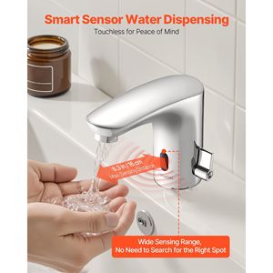 Rubinetto Automatico con Sensore di Movimento per Lavabo Bagno, Senza Contatto, Acqua Calda e Fredda Regolabile per Toilette e Bagno - Product Image 2