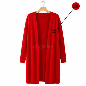 Cosh International Sisterhood Sorority Cárdigan de Punto Acrílico para Mujer, Manga Larga, Rojo, Casual, Abierto por Delante, con Bolsillos, para Otoño - Product Image 1