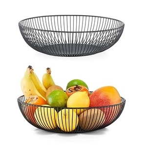 Panier à fruits rond en métal de style nordique, design élégant, best-seller, idéal pour la décoration de table à la maison ou à l'hôtel - Product Image 6
