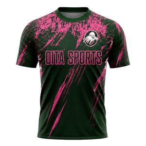 ชุดเสื้อฟุตบอลแบบซับลิเมชั่นสีดำชมพูพร้อมกางเกงขาสั้นสำหรับผู้ชาย ชุดทีมฟุตบอล แขนสั้น ชุดกีฬา ชุดแข่งขัน ชุดฝึกซ้อม - Product Image 3