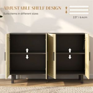 Kitchen Storage Cabinet with Woven Baskets - Product Image 3