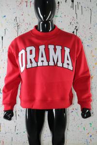 Sweat-shirt à col montant DRAMA RED 100% BLANC avec broderie appliquée, col large, URBAN PRODUCTIONS - Product Image 2