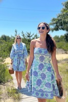 Robe décontractée d'été pour femme en voile de coton, sans bretelles, style bohème, à imprimé floral et léopard, coupe trapèze, taille naturelle, écologique, pour la plage