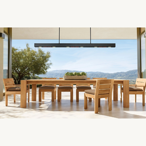 Mesa rectangular en oferta, hecha de madera de teca con estilo moderno, apta para uso en exteriores y resistente a la putrefacción. - Product Image 3