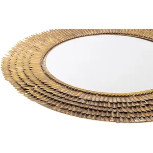 Miroir mural en métal fait main au design contemporain, miroir rond d'appoint haut de gamme pour l'intérieur de la maison de luxe, chambre à coucher, salle à manger - Product Image 2