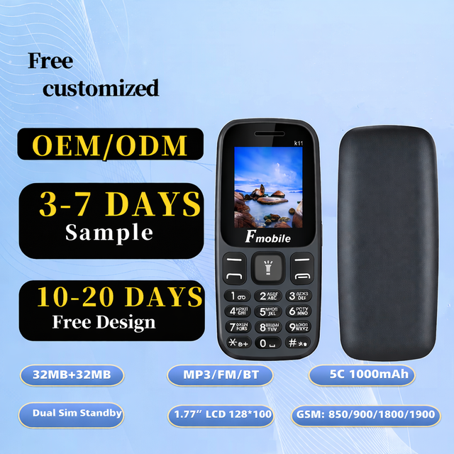 F Mobile K11 Dual SIM Card Mobile Phone with Type-C BL 5C Battery 1.77 Inch Bar Feature Phone Supporting Spanish & French