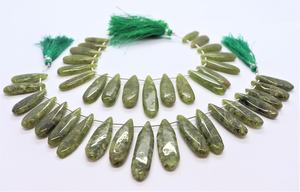 Cuentas de piedra preciosa de Vessonita natural, lisas, largas, en forma de pera, de 8x26-10x32 mm, 13 pulgadas, cuentas de Vessonita en forma de pera para la fabricación de joyería. - Product Image 2