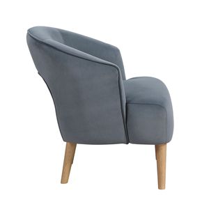Fauteuil de salon contemporain de luxe, 1 pièce, style unique, fauteuil d'appoint en velours gris foncé avec pieds en bois massif - Product Image 5