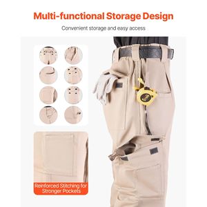 XXL taglia kaki pantaloni Cargo anti-fiamma da uomo Multi-tasche abbigliamento di sicurezza FR pantaloni - Product Image 5