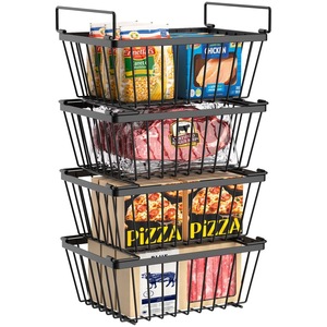 Cesta de Almacenamiento Metálica de Gran Capacidad, Organizador de Alambre Resistente para Solución de Almacenamiento en Estantes de Cocina y Despensa - Product Image 6