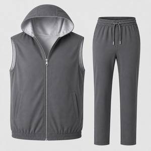 Conjunto de 2 Piezas para Hombre: Chaleco Reversible con Capucha y Pantalones Deportivos - Product Image 3